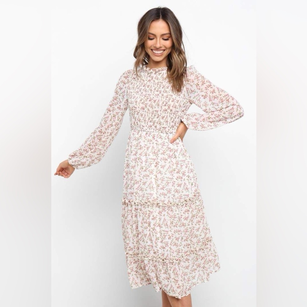 Petal & Pup Floral Cream Dress - Picture 3 of 15